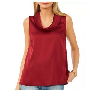 Vince Camuto Burgundy Red Cowl Neck Blouse